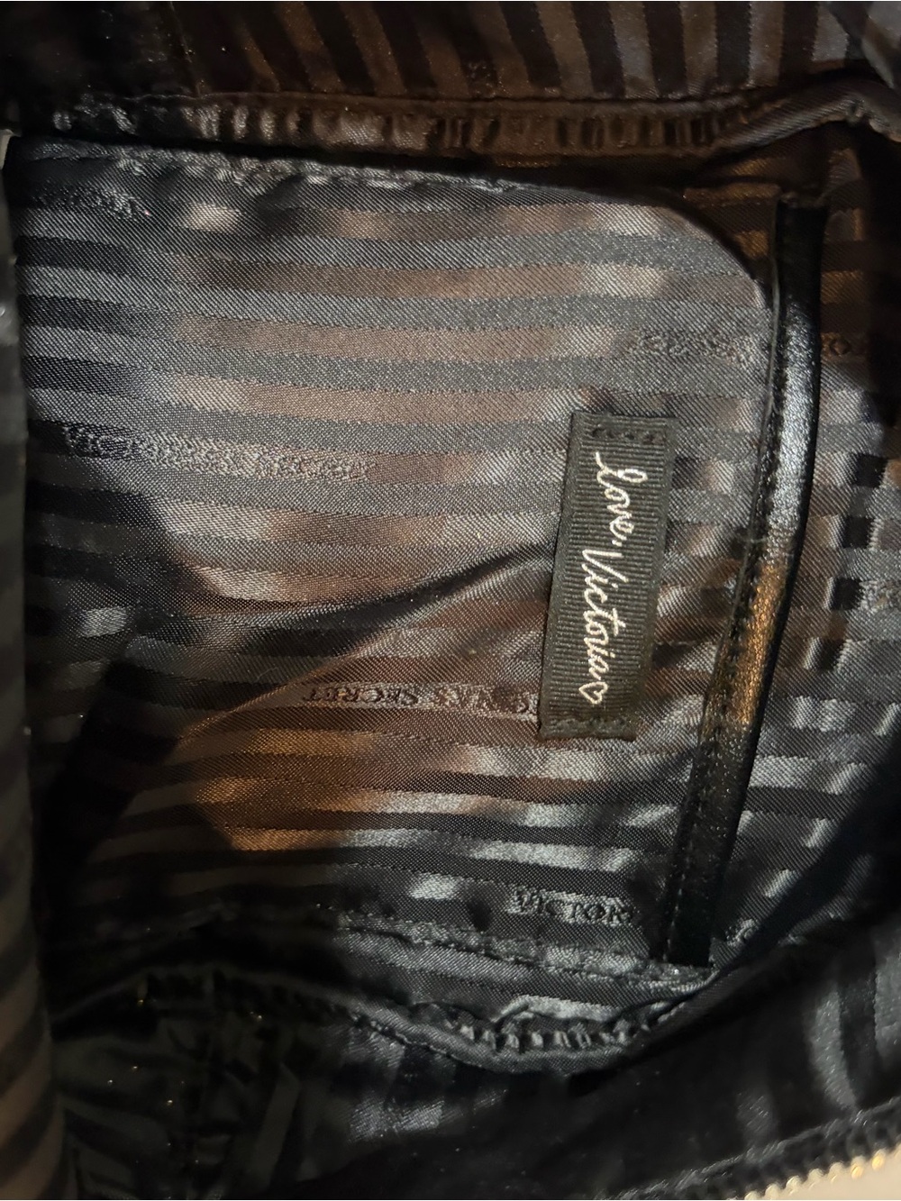 Victoria's Secret Black Mini Backpack with Silver Chain and Palm Accent - Picture 11 of 16